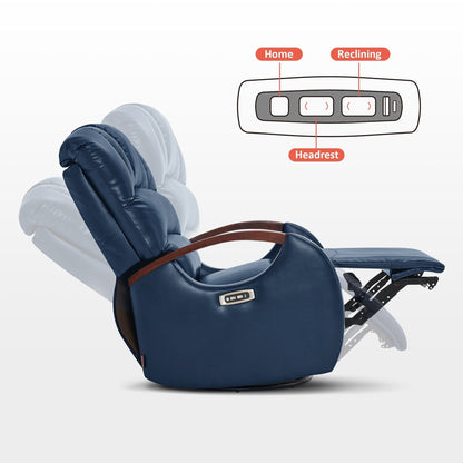 Fauteuil inclinable pivotant et pivotant MCombo avec appui-tête réglable pour chambre d'enfant, similicuir PR616