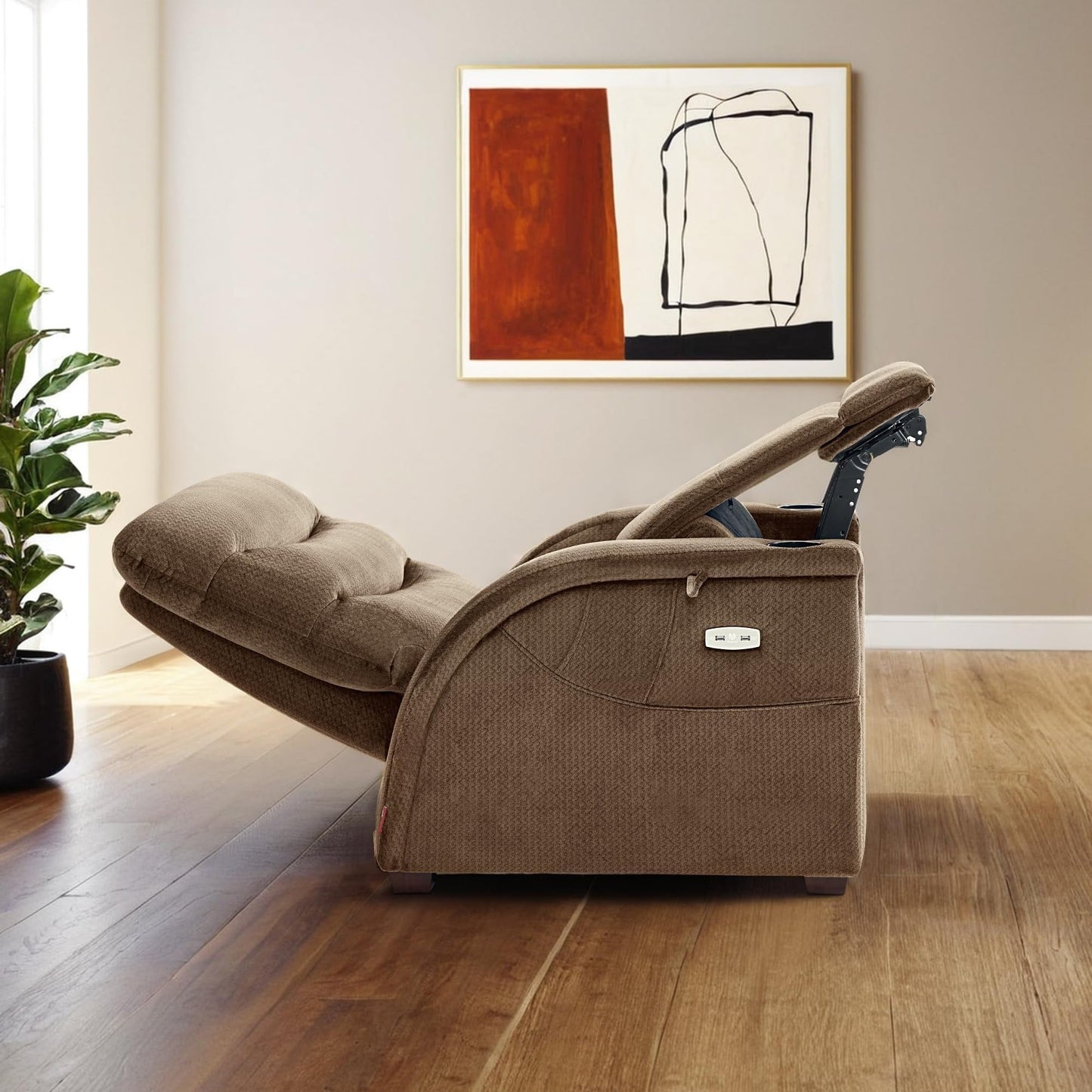 Fauteuil inclinable zéro gravité MCombo Power avec appui-tête réglable pour salon, tissu ZG334