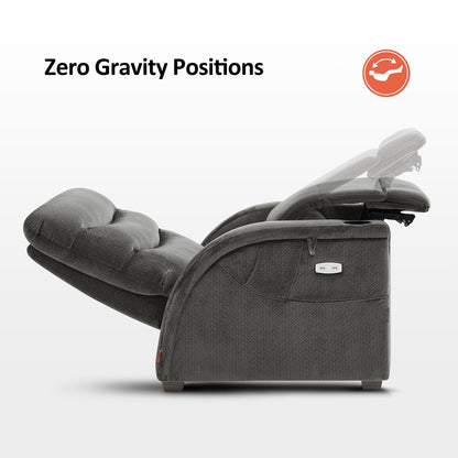 Fauteuil inclinable zéro gravité MCombo Power avec appui-tête réglable pour salon, tissu ZG334