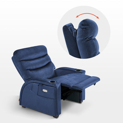 Fauteuil inclinable zéro gravité MCombo Power avec appui-tête réglable pour salon, tissu ZG334