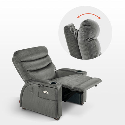 Fauteuil inclinable zéro gravité MCombo Power avec appui-tête réglable pour salon, tissu ZG334