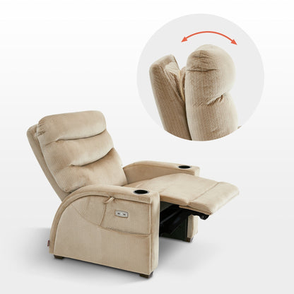 Fauteuil inclinable zéro gravité MCombo Power avec appui-tête réglable pour salon, tissu ZG334