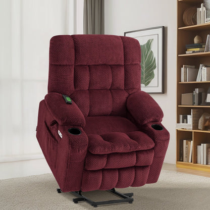 Fauteuil inclinable électrique à double moteur MCombo, petit format, avec massage et chauffage, positions infinies, ports USB, tissu 7893
