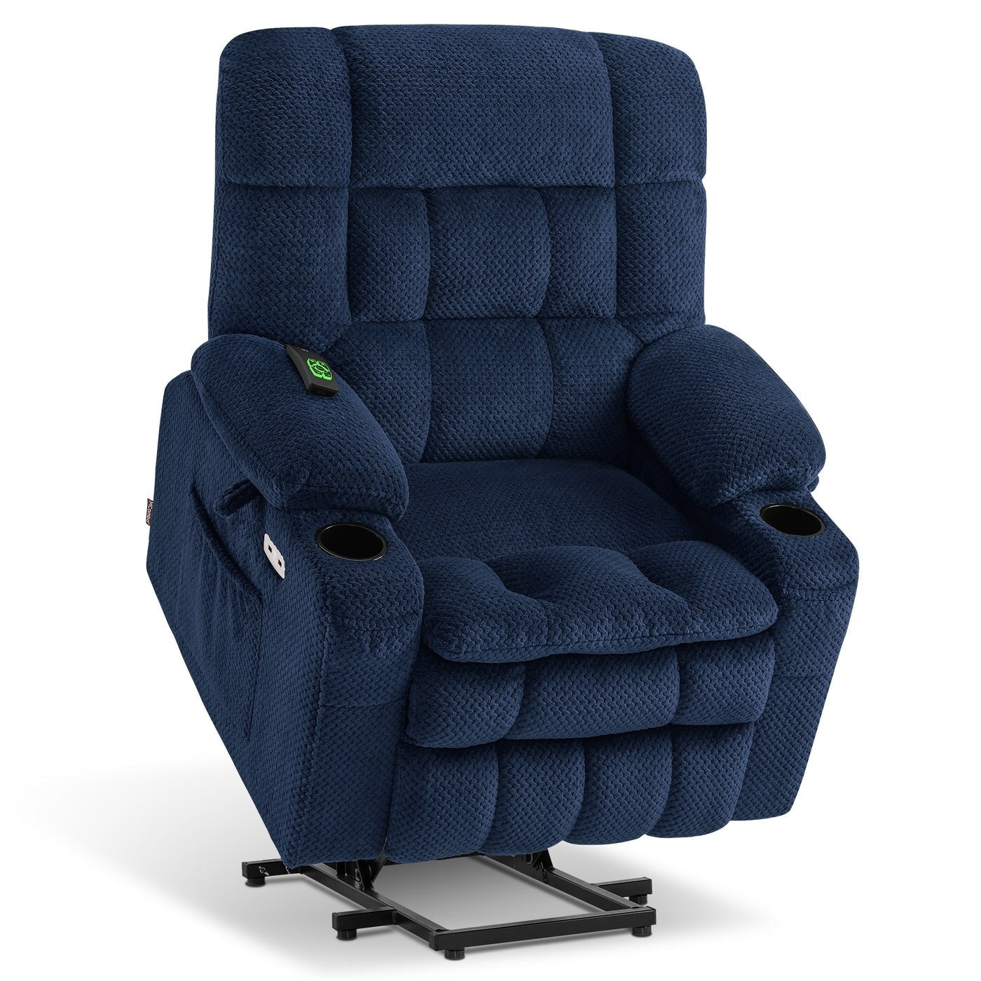 Fauteuil inclinable électrique à double moteur MCombo, petit format, avec massage et chauffage, positions infinies, ports USB, tissu 7893