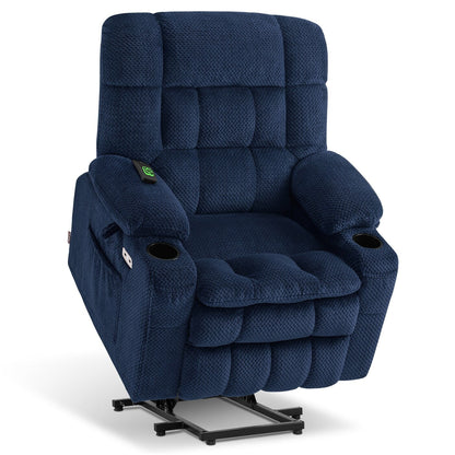 Fauteuil inclinable électrique à double moteur MCombo, petit format, avec massage et chauffage, positions infinies, ports USB, tissu 7893