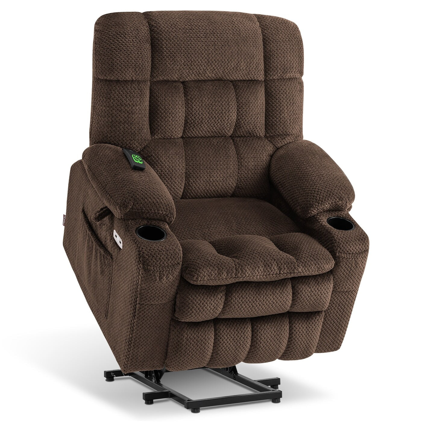 Fauteuil inclinable électrique à double moteur MCombo, petit format, avec massage et chauffage, positions infinies, ports USB, tissu 7893