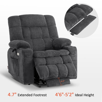 Fauteuil inclinable électrique à double moteur MCombo, petit format, avec massage et chauffage, positions infinies, ports USB, tissu 7893