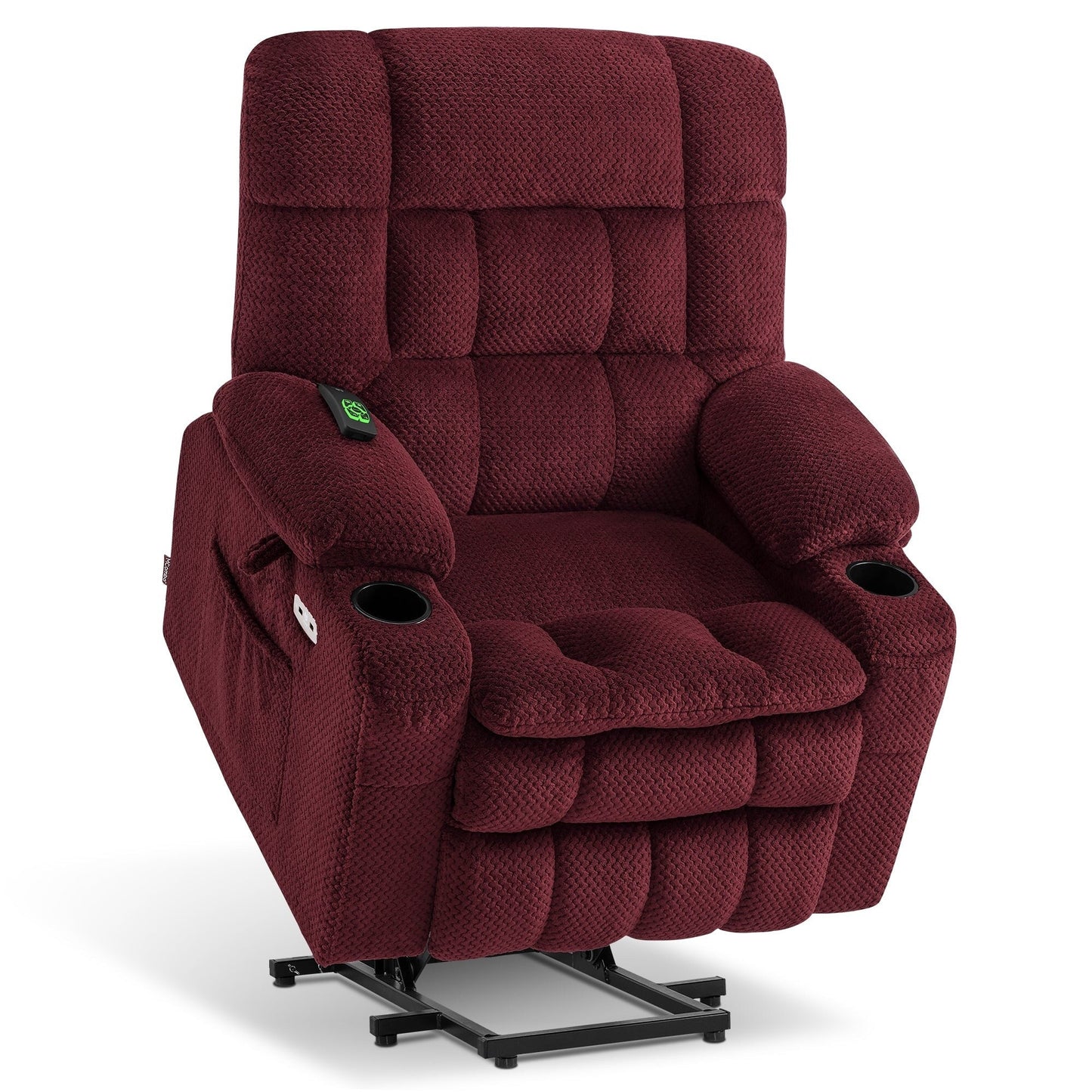 Fauteuil inclinable électrique à double moteur MCombo, petit format, avec massage et chauffage, positions infinies, ports USB, tissu 7893