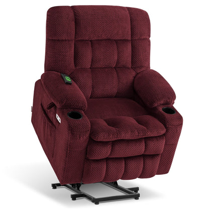 Fauteuil inclinable électrique à double moteur MCombo, petit format, avec massage et chauffage, positions infinies, ports USB, tissu 7893