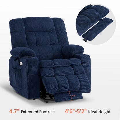 Fauteuil inclinable électrique à double moteur MCombo, petit format, avec massage et chauffage, positions infinies, ports USB, tissu 7893