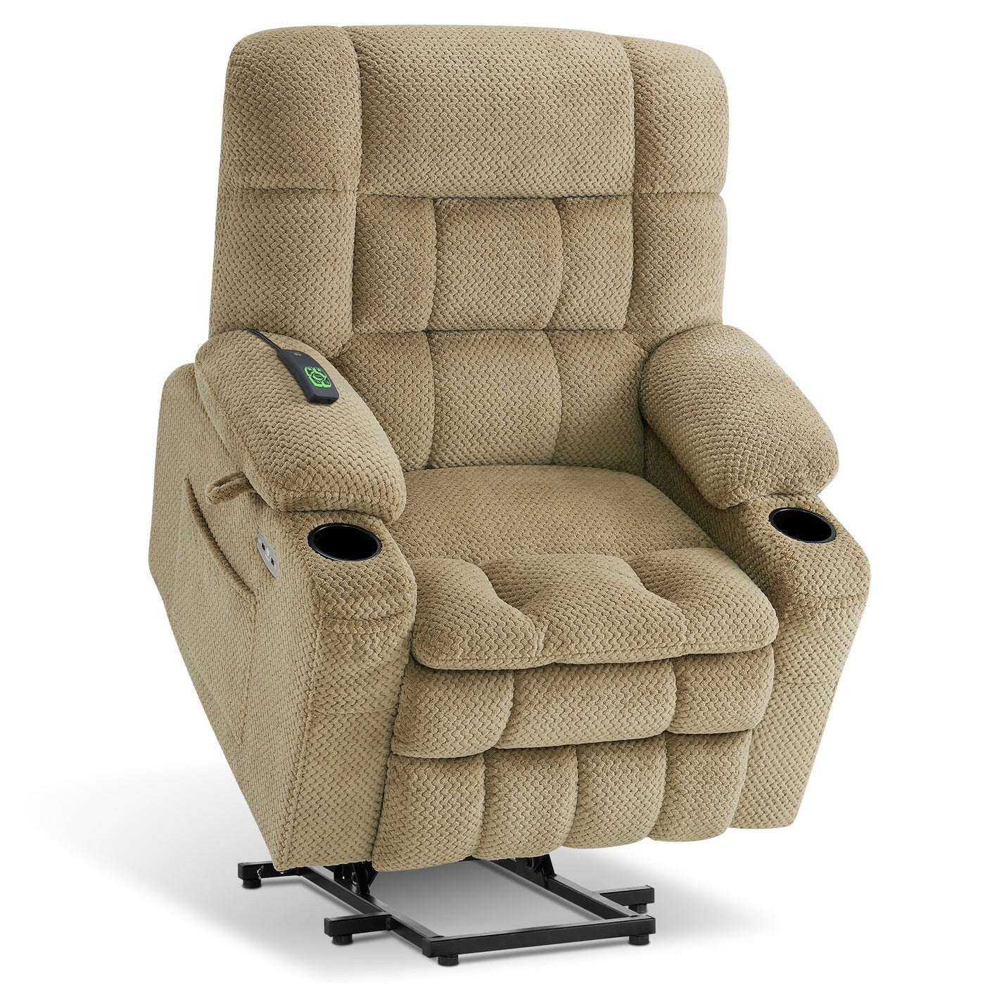 Fauteuil inclinable électrique à double moteur MCombo, petit format, avec massage et chauffage, positions infinies, ports USB, tissu 7893