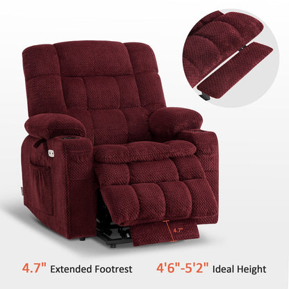 Fauteuil inclinable électrique à double moteur MCombo, petit format, avec massage et chauffage, positions infinies, ports USB, tissu 7893