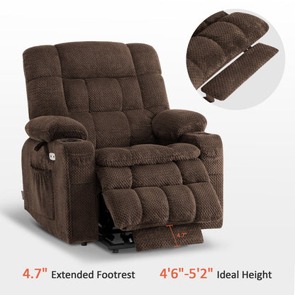 Fauteuil inclinable électrique à double moteur MCombo, petit format, avec massage et chauffage, positions infinies, ports USB, tissu 7893