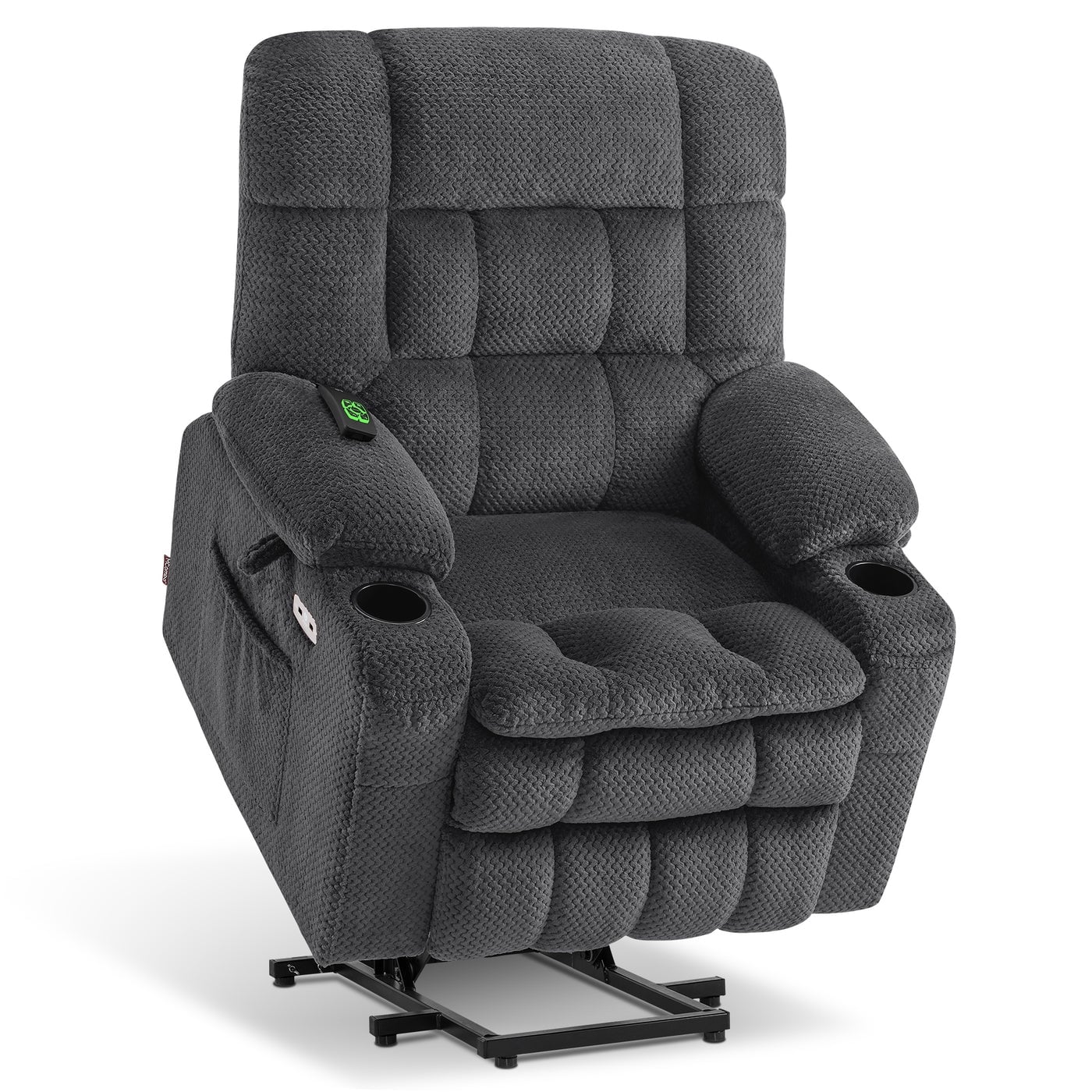 Fauteuil inclinable électrique à double moteur MCombo, petit format, avec massage et chauffage, positions infinies, ports USB, tissu 7893