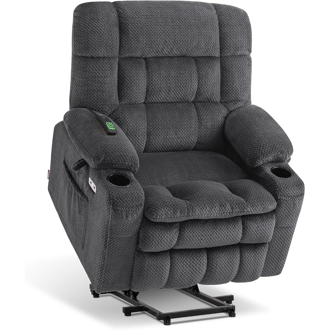 Fauteuil inclinable releveur électrique à double moteur MCombo avec massage et chauffage, positions infinies, tissu R7894 (petit-large)