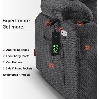 Fauteuil inclinable releveur électrique à double moteur MCombo avec massage et chauffage, positions infinies, tissu R7894 (petit-large)