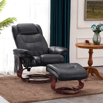 Fauteuils inclinables pivotants MCombo avec ottoman, fauteuils TV à massage par vibrations et poche latérale