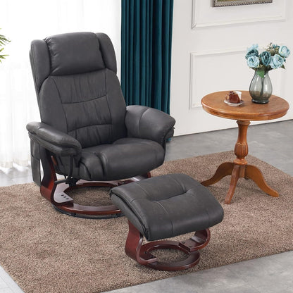 Fauteuils inclinables pivotants MCombo avec ottoman, fauteuils TV à massage par vibrations et poche latérale