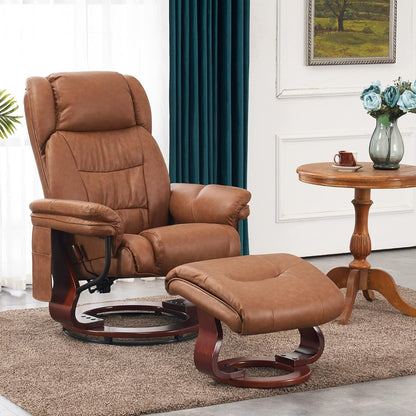 Fauteuils inclinables pivotants MCombo avec ottoman, fauteuils TV à massage par vibrations et poche latérale