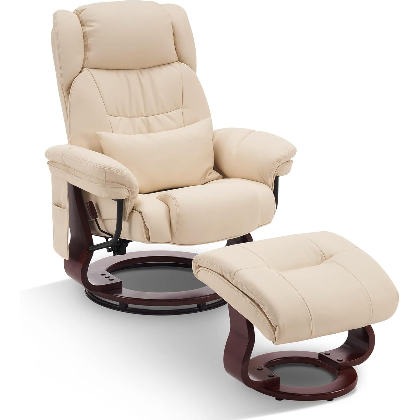 Fauteuils inclinables pivotants MCombo avec ottoman, fauteuils TV à massage par vibrations et poche latérale