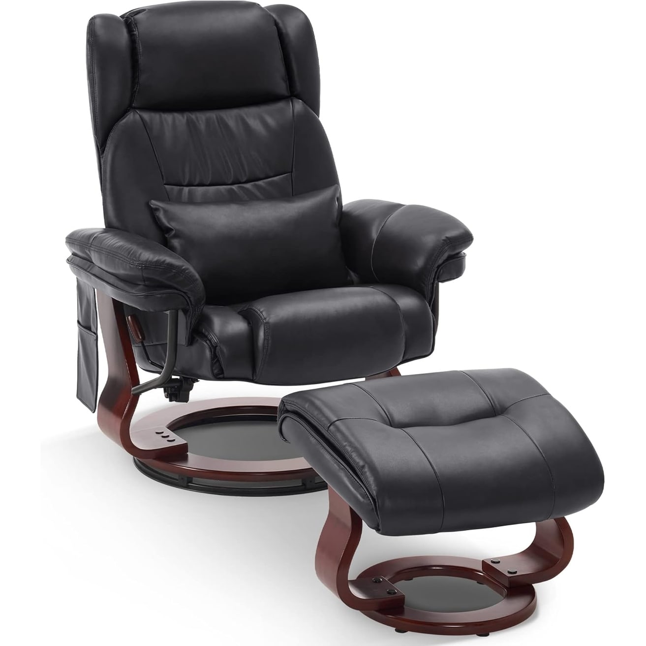 Fauteuils inclinables pivotants MCombo avec ottoman, fauteuils TV à massage par vibrations et poche latérale