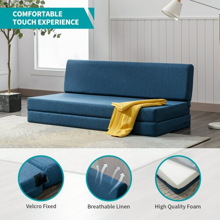 Canapé-lit pliant Mixoy, canapé-lit pliant, fauteuil-lit pour salon, matelas de sol convertible rembourré