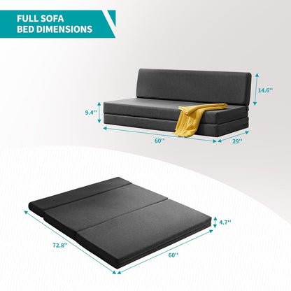 Canapé-lit pliant Mixoy, canapé-lit pliant, fauteuil-lit pour salon, matelas de sol convertible rembourré
