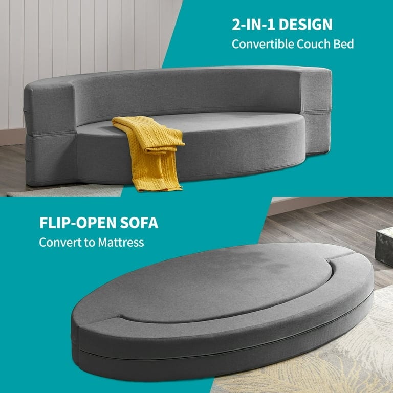 Canapé-lit pliant Mixoy, fauteuil-lit futon, canapé-lit rabattable - 76 po x 42 po x 9,8 po