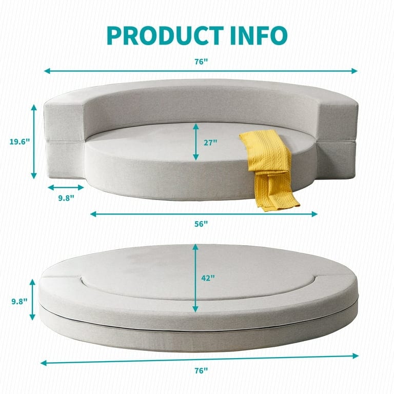 Canapé-lit pliant Mixoy, fauteuil-lit futon, canapé-lit rabattable - 76 po x 42 po x 9,8 po