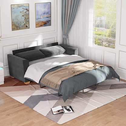 Canapé-lit gigogne moderne Mixoy, canapé-lit causeuse en velours