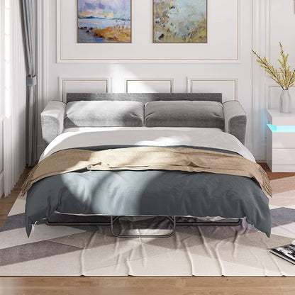 Canapé-lit gigogne moderne Mixoy, canapé-lit causeuse en velours