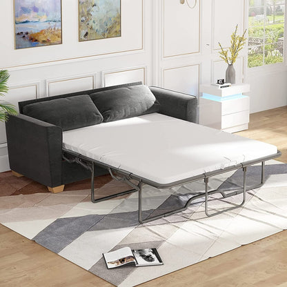 Canapé-lit gigogne moderne Mixoy, canapé-lit causeuse en velours