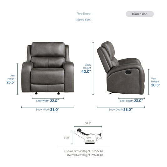 Fauteuil inclinable à bascule en microfibre polie Mabel