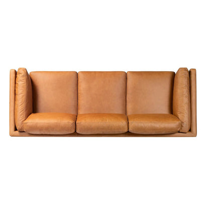Canapé en cuir pleine fleur Macadamia Cognac