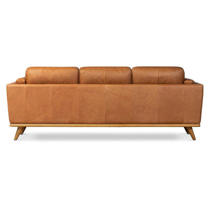 Canapé en cuir pleine fleur Macadamia Cognac
