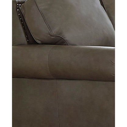 Canapé-lit Vernon en cuir pleine fleur avec garniture cloutée