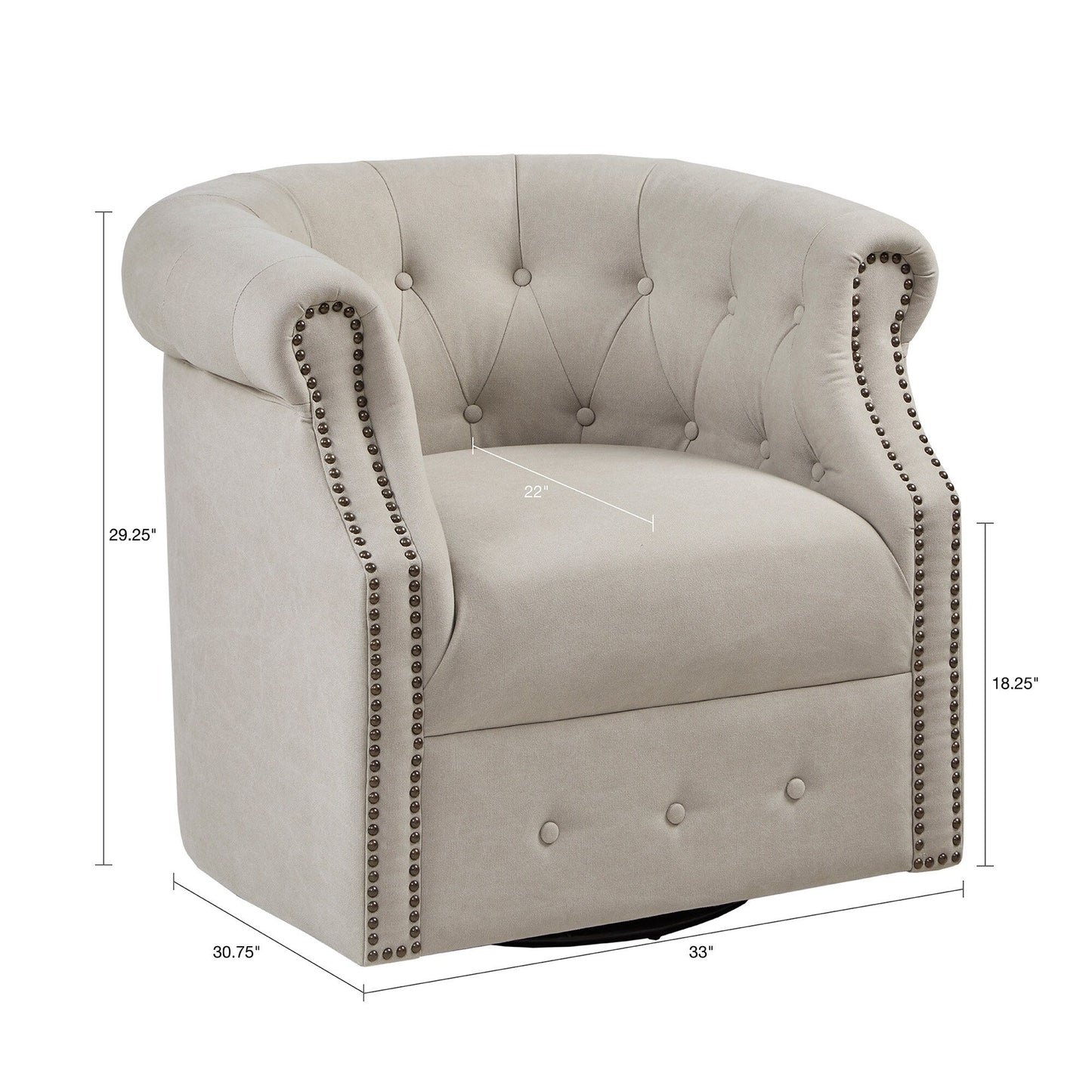 Chaise pivotante à 360 degrés Madison Park Admiral Beige