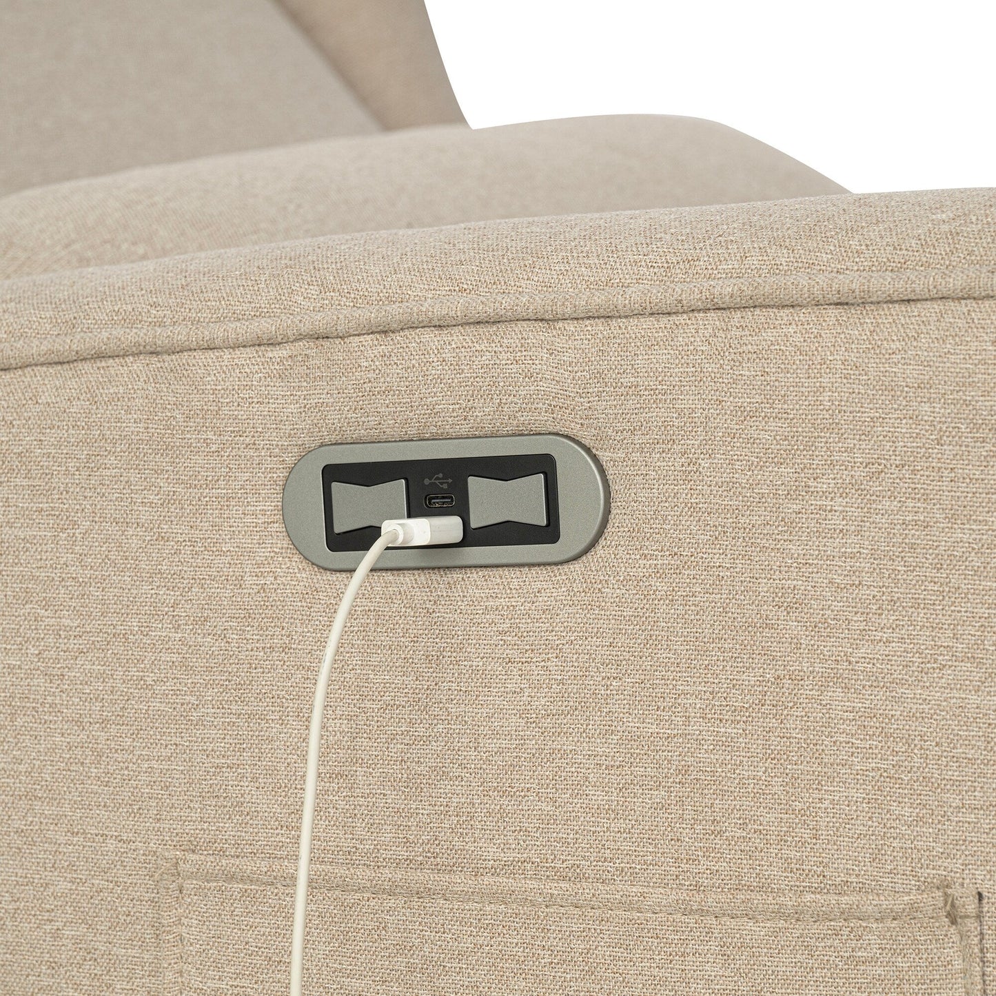 Fauteuil inclinable électrique Madison Park Candace 3-en-1 avec pivot, planeur et ports USB