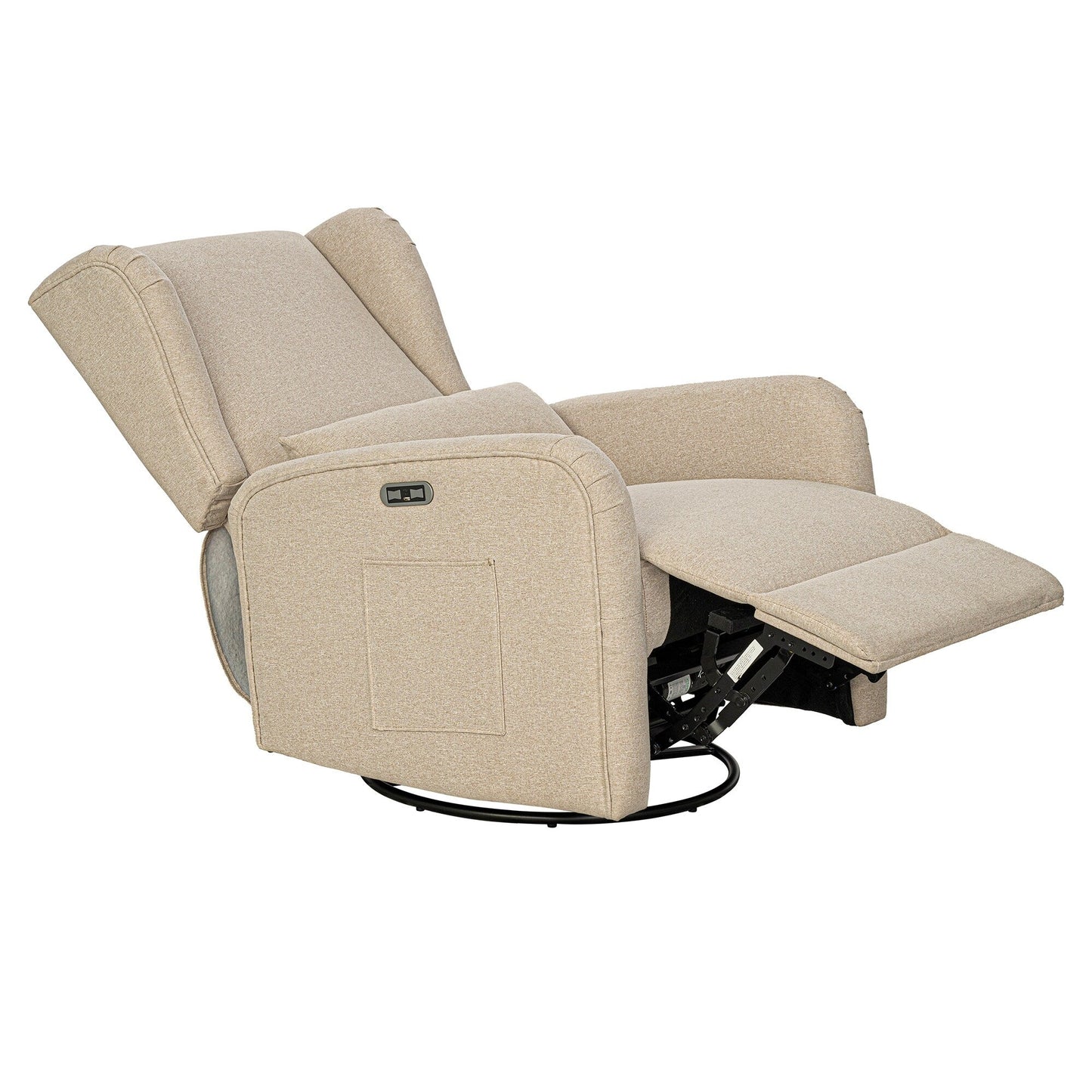 Fauteuil inclinable électrique Madison Park Candace 3-en-1 avec pivot, planeur et ports USB