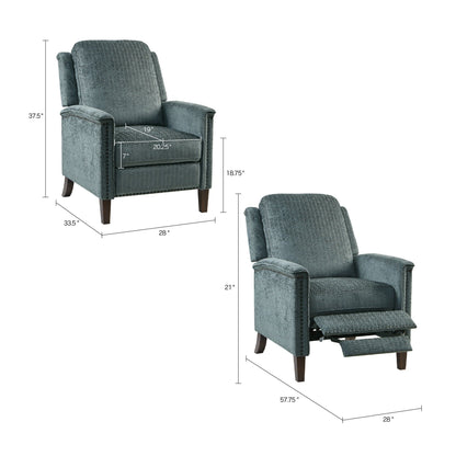 Fauteuil inclinable à dossier rabattable Cecile Blue de Madison Park