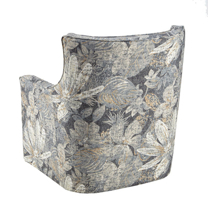 Fauteuil pivotant à dossier incurvé bleu Minkoff de Madison Park