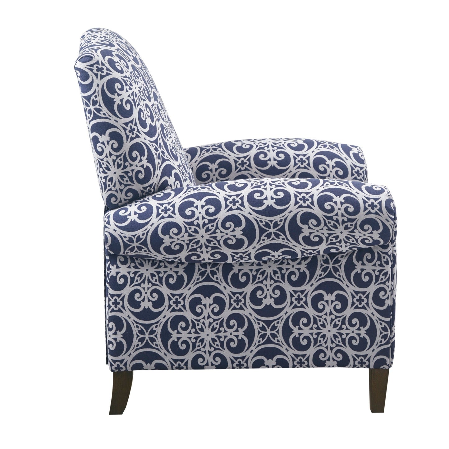 Fauteuil inclinable rembourré en bois massif Oscar de Madison Park avec accoudoirs roulés