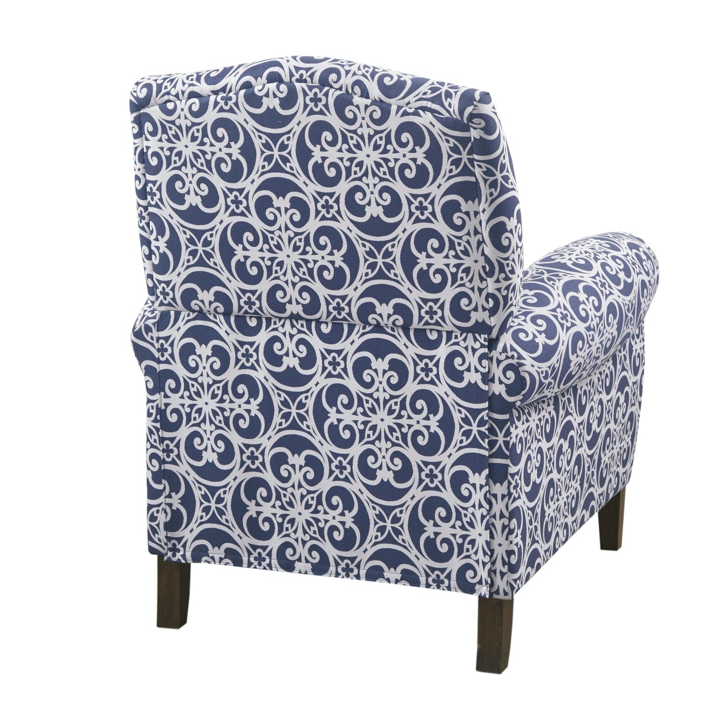 Fauteuil inclinable rembourré en bois massif Oscar de Madison Park avec accoudoirs roulés