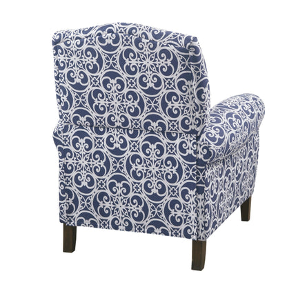 Fauteuil inclinable rembourré en bois massif Oscar de Madison Park avec accoudoirs roulés