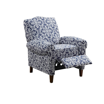 Fauteuil inclinable rembourré en bois massif Oscar de Madison Park avec accoudoirs roulés