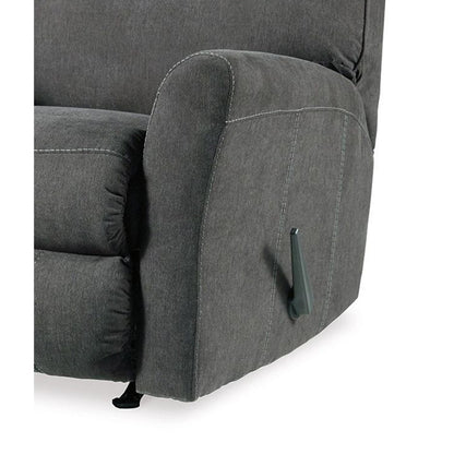 Fauteuil inclinable à bascule manuel Maine, gris anthracite, polyester et nylon