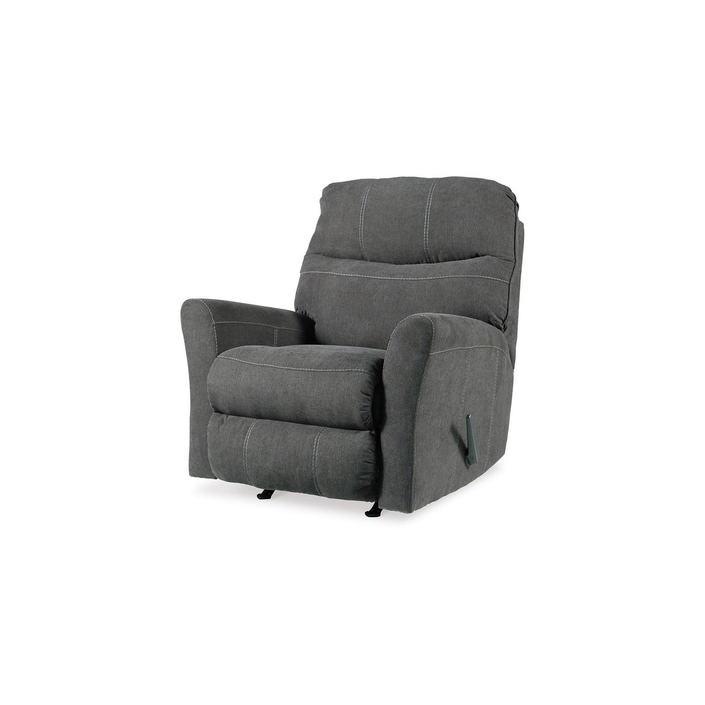 Fauteuil inclinable à bascule manuel Maine, gris anthracite, polyester et nylon