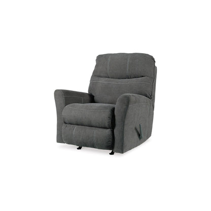 Fauteuil inclinable à bascule manuel Maine, gris anthracite, polyester et nylon