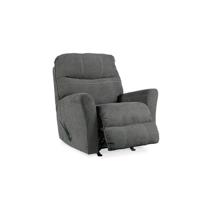 Fauteuil inclinable à bascule manuel Maine, gris anthracite, polyester et nylon