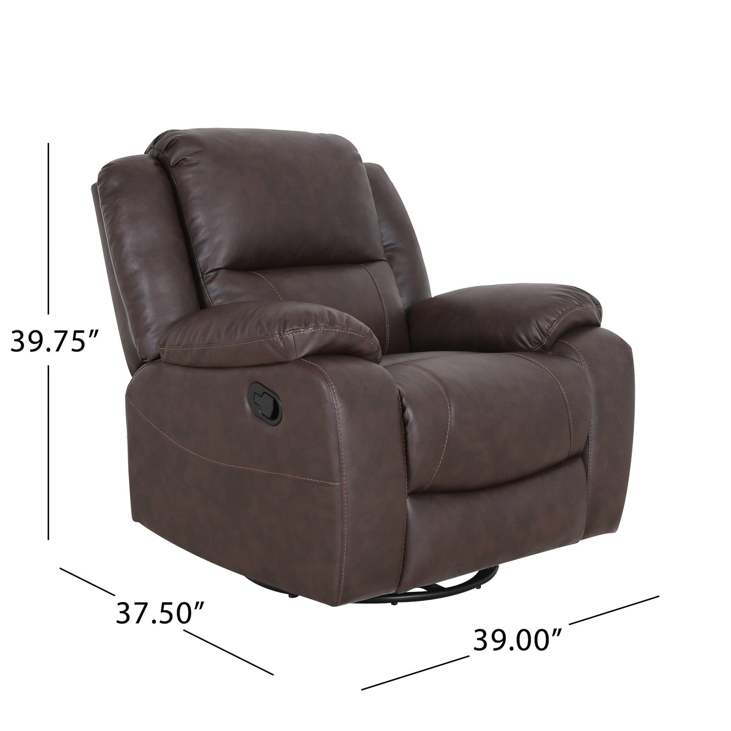Fauteuil inclinable pivotant en similicuir capitonné Malic par Christopher Knight Home